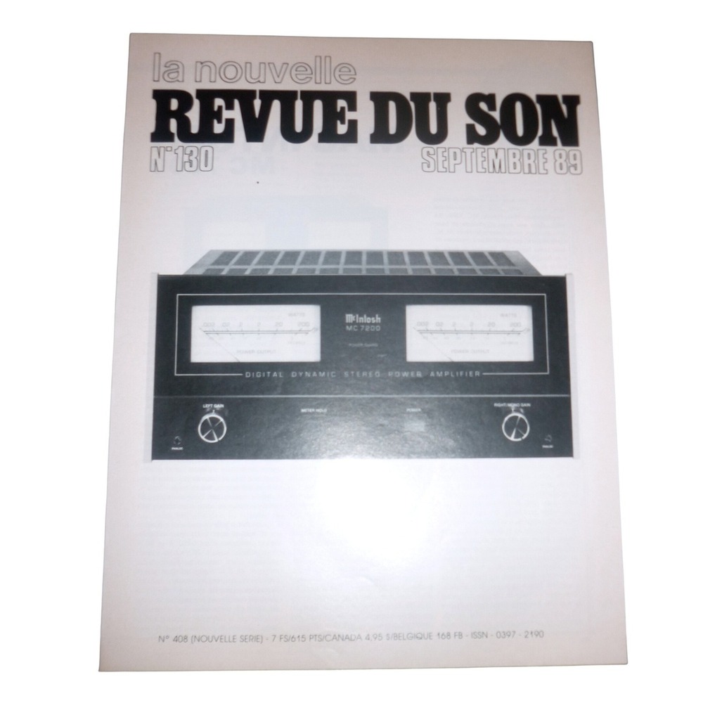 La Nouvelle Revue Du Son N130 Sept 1989 McIntosh MC 7200 Review French Magazine